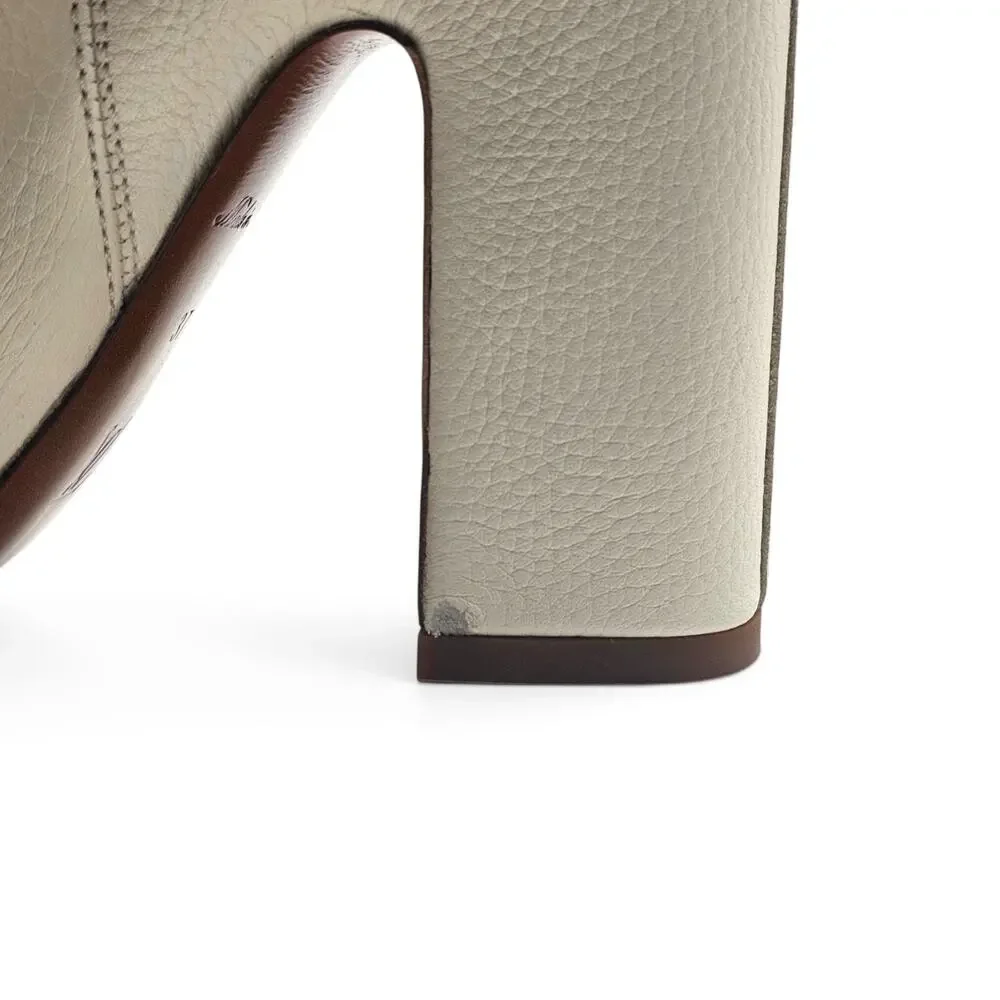 Louis Vuitton Donna High Boots 1AIFC1 Ecru Leather EU 37 US 7 New with Dust Bags